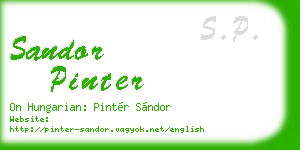 sandor pinter business card
