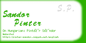 sandor pinter business card